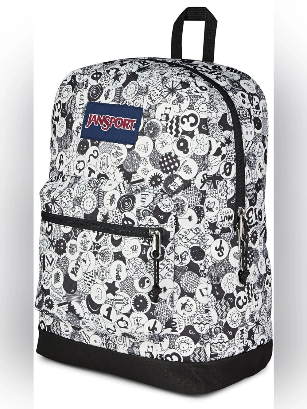 JanSport Cross Town Plus Backpack - 15in laptop sleeve, Doodle Dots